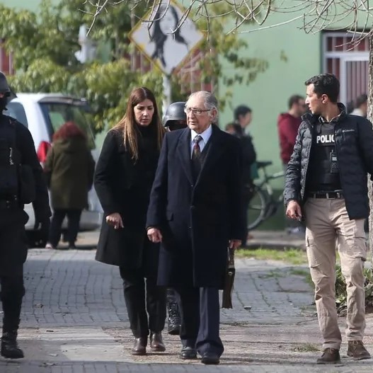 Juan Rebollo en la reconstrucción del crimen.